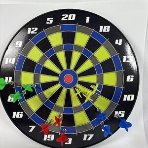 16" Magnetic Dart Board w/12 Darts,Dartboard Indoor Outdoor Pre- Owned